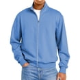 thumbnail image 2 of Mens Zip up Sweatshirt no Hood Long Sleeve Jacket Sky Blue L, 2 of 4