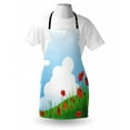 thumbnail image 3 of Poppy Apron Idyllic Grassy Summer Field in Full Blossom Blue Sky with Clouds over the Wilderness, Unisex Kitchen Bib Apron with Adjustable Neck for Cooking Baking Gardening, Multicolor, by Ambesonne, 3 of 3