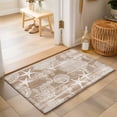 thumbnail image 2 of 2x3 Ft Entryway Area Rug, Brown Coastal Kitchen Rug Runner Washable Floor Mat, Nautical Coral Starfish Shell Seahorse Ocean Non Slip Indoor Door Mat Throw Carpet for Bathroom Living Room Bedroom, 2 of 8