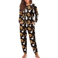 thumbnail image 3 of HELLHERO Halloween Pjs Set for Women Bat Ghost Pumpkin Printed Drawstring Pajama Crewneck Sleepwear Long Sleeve Tops Jogger Pants Pajama Sets, L, 3 of 5