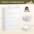 thumbnail image 4 of EnHomee White Dresser for Bedroom Wood 6 Drawer Modern Storage Cabinet for Bedroom Living Room Closet, 43.3"Hx 27.5"Lx 15.7"D, 4 of 8