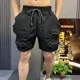 thumbnail image 3 of Pantalones cortos para hombre, holgados, verdes, anchos, cargo, para hombre, con múltiples bolsillos, cómodos, de nailon, grandes y altos, ropa estilo Harajuku, 3 of 5