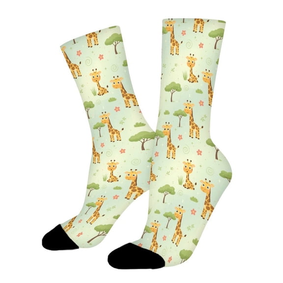 Tall Giraffe Neck Funny Novelty Crew Socks for Women Men Sports