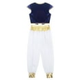 thumbnail image 6 of Haitryli Kids Boys Arabian Prince Costume Fancy Waistcoat with Pants Halloween Cosplay Performance Outfits Royal Blue 8, 6 of 7