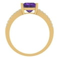 thumbnail image 4 of Solitaire with Accents Engagement Ring for Women - 1.62ct Natural Amethyst in 14K Yellow Gold Promise Ring, 4 of 6