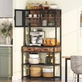 thumbnail image 4 of Tribesigns Kitchen Bakers Rack, Microwave Oven Stand with Storage Shelves Cabinet and Drawer, Bakers Racks for Kitchens with Storage Hutch, Kitchen Storage Shelf Organizer Rack for Dinning Room, 4 of 7