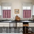 thumbnail image 2 of Colorful Plaid Kitchen Curtains Set of 2 - 27.5x24 Inch Tier Window Panels Semi-Sheer Rod Pocket Farmhouse Style, 2 of 4