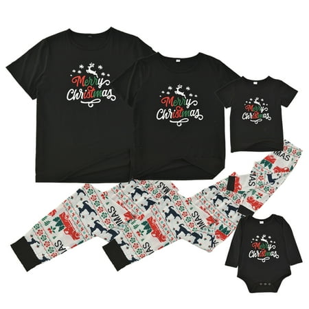 

vbnergoie Matching Family Christmas Pajamas Set Men Daddy Print Blouse Tops And Pants Xmas Family Pajamas Loungewear Sleepwear Family Dog Matching Christmas Pajamas Pajama Pants Matching Family