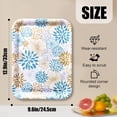 thumbnail image 5 of Howayme Melamine Plastic Serving Tray, 12.9"x9.6" Large Shatterproof Decorative Food Tray for Restaurant, Parties, Kitchen & Outdoor Use, Teal and Yellow Mandala Pattern, 5 of 6