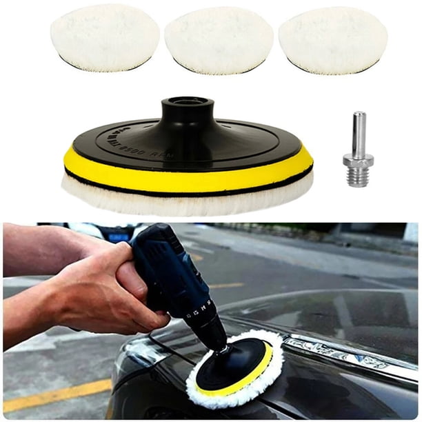 Kit De Pulido De Coches Almohadilla de pulido de fibra suave para cuidado de pintura automática para mantenimiento de limpieza de automóviles (8CM)