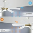 thumbnail image 2 of LEDET 60 In. 6-Blades White Indoor Smart Ceiling Fan with Light Kit and Remote, 2 of 8