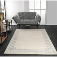 thumbnail image 2 of Ivory Grey Bordered Modern Contemporary Area Rug For Living Room, Bedroom, Office 2x4, 3x10, 4x6, 5x8, 7x9, 8x10, 9x12 Feet, 2 of 7