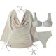 thumbnail image 2 of Conjunto de bikini tankini de 3 piezas para mujer, moda de primavera, color liso, para playa, vacaciones, tankini, 2 of 3