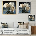 thumbnail image 4 of Designart "Blooming White Roses In Monochrome" Roses Floater Framed Canvas Prints, 4 of 5
