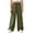 Green, variant on Ixbnca Long Pants for Girls Textured Wide Leg Solid Color Pants Lounge Elastic High Waist Comfy Vacation Trousers