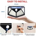 thumbnail image 7 of 100LEDs Solar Lights Outdoor, Solar Motion Lights with 3 Lighting Modes, IP65 Waterproof Solar Security Light Solar Wall Light for Garden, Yard, Patio, Garage, Pathway 4Pack, 7 of 7