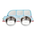 thumbnail image 1 of Bearachild Juego de vajilla de acero inoxidable para niños, cuchara, tenedor, forma de coche de dibujos animados, diseño de compartimento, Mostrada Azul Camión/Cuenco/extraíble, 1 of 4
