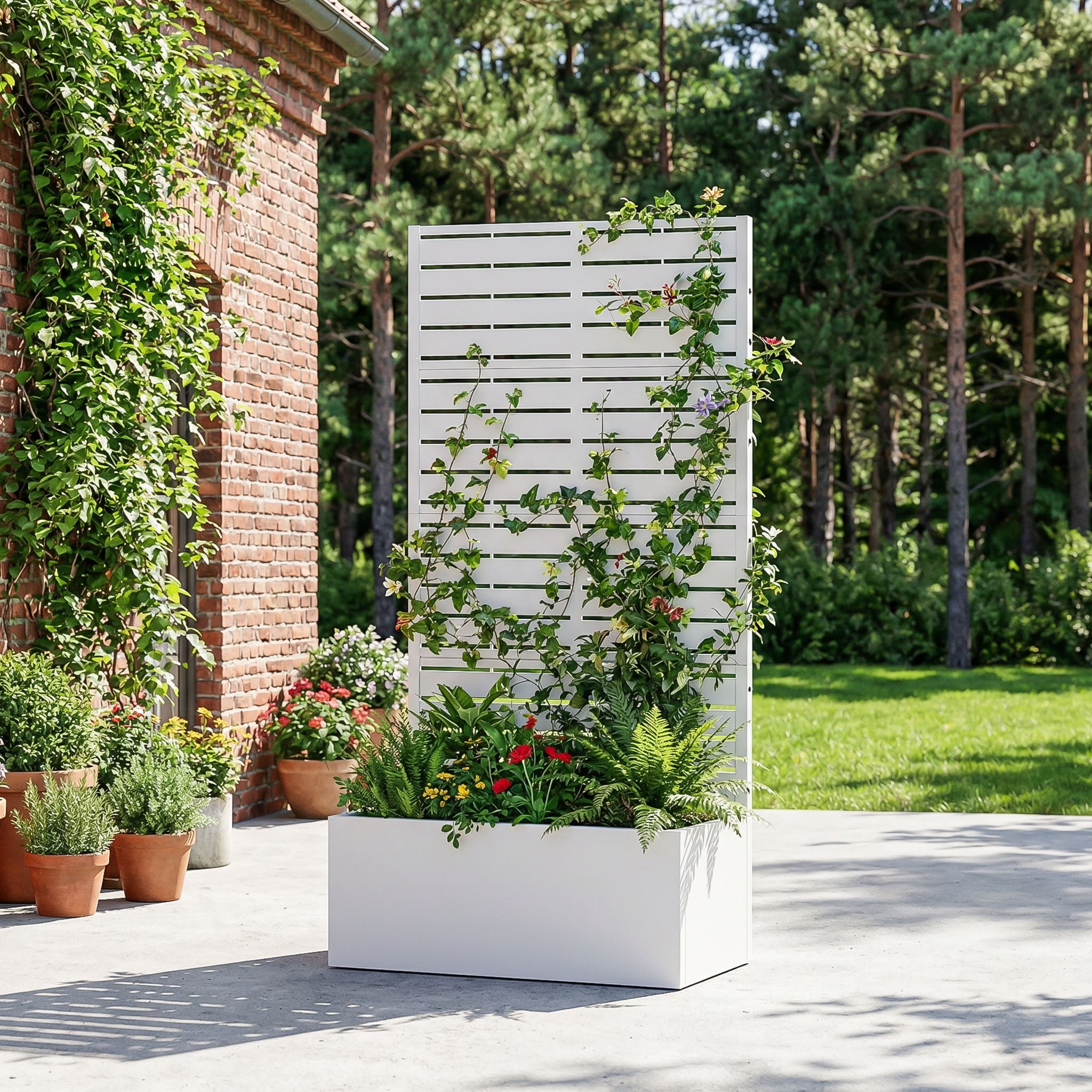 MAYEERTY 59*30in Outdoor Metal Planter Box, Easy Assembly Planter Box, Outdoor Patio Planter for Balcony, Garden, Yard