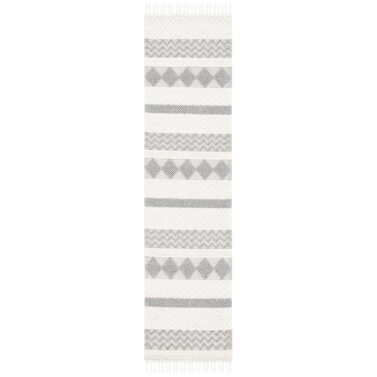 SAFAVIEH Natura Elvin Geometric Wool Area Rug, Ivory/Grey, 5' x 8'