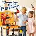 thumbnail image 6 of YCFUN 82-Piece Kids Workbench Set, Pretend Play Foldable Workshop with Electric Drill & Building Tools, Realistic Construction Toy for Toddlers Boys, 6 of 7