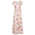 thumbnail image 2 of Julycc Women Boho Floral Print Long Maxi Wrap Dress Summer Beach Sundress, 2 of 5