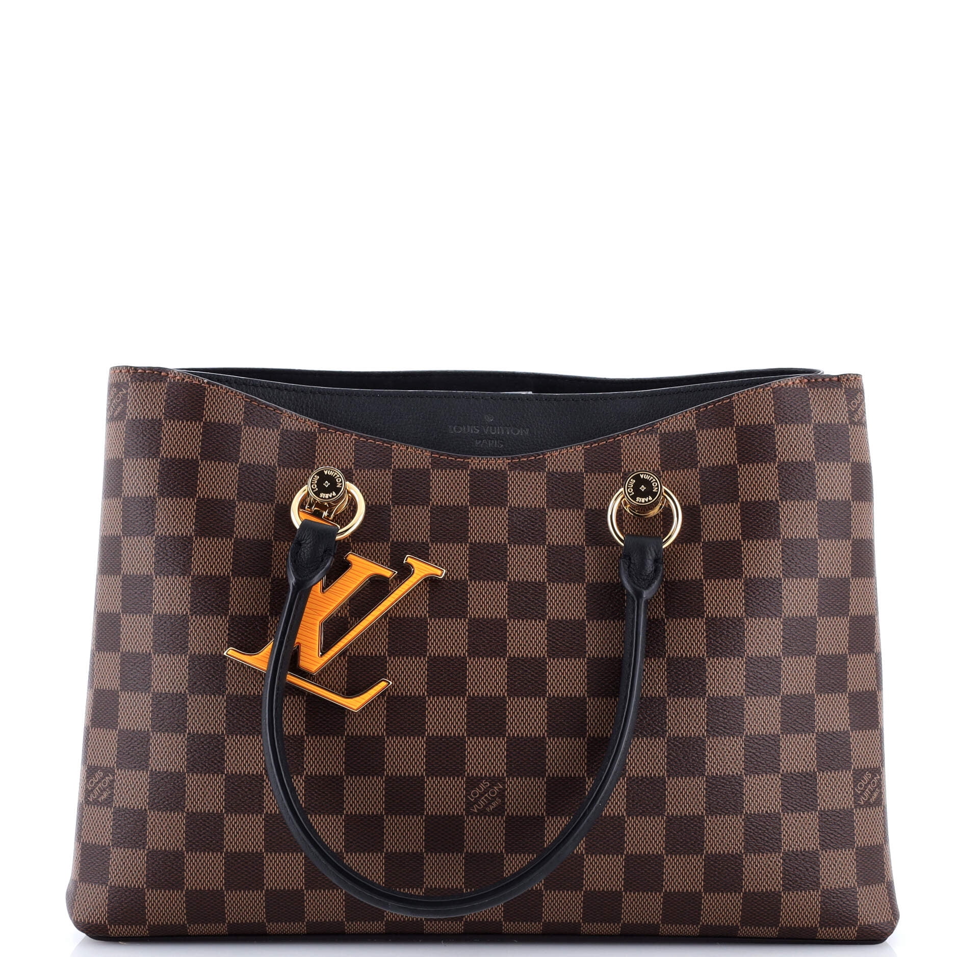 Pre-Owned Louis Vuitton LV Riverside Handbag Damier with Leather By Rebag