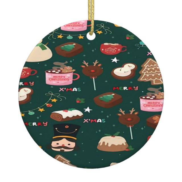 Adorno navideño colgante de Feliz Navidad para árbol de Navidad - Decoraciones colgantes de cerámica para fiestas - Ideas para regalar adornos navideños