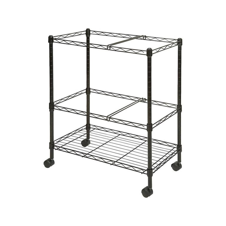 Lorell 2-Tier Wire Mobile File Cart - 4 Casters - Steel - x 26 Lorell 2-Tier Wire Mobile File Cart - 4 Casters - Steel - x 26