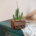 thumbnail image 1 of Adorno clásico de estilo vintage, macetero para el hogar, maceta versátil con personalidad, Radio artesanal de resina, aspecto de madera hecho a mano ER, 1 of 5