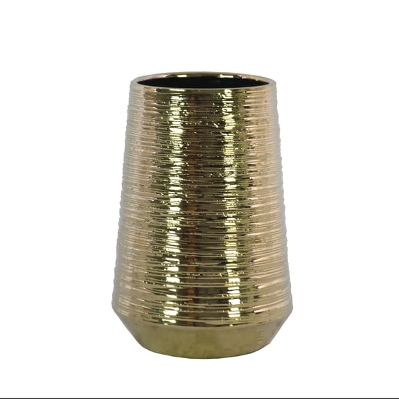 Lynde Combed Electroplated Metallic Vase
