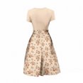 thumbnail image 4 of ZHOGXU Women's Dresses Summer Short Sleeve Round Neck Floral Printed Lightweight Comfortable Stylish Dress For Casual Daily Wear,Beige,L, 4 of 6