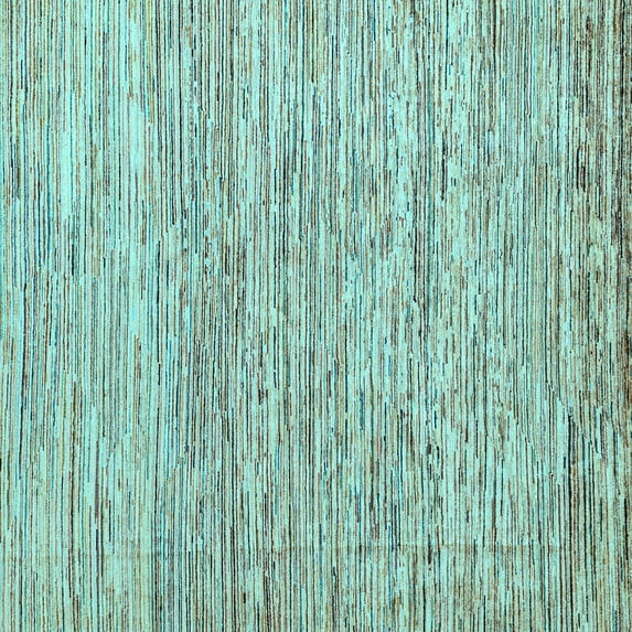 Ahgly Company Machine Washable Indoor Square Oriental Light Blue Modern Area Rugs, 7' Square