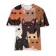 thumbnail image 4 of Camisetas Casuales de las Mujeres Estampadas Cuello Tripulado Manga Corta Superior, Ligera Mezcla de Poliéster Blusa de Moda, 4 of 4