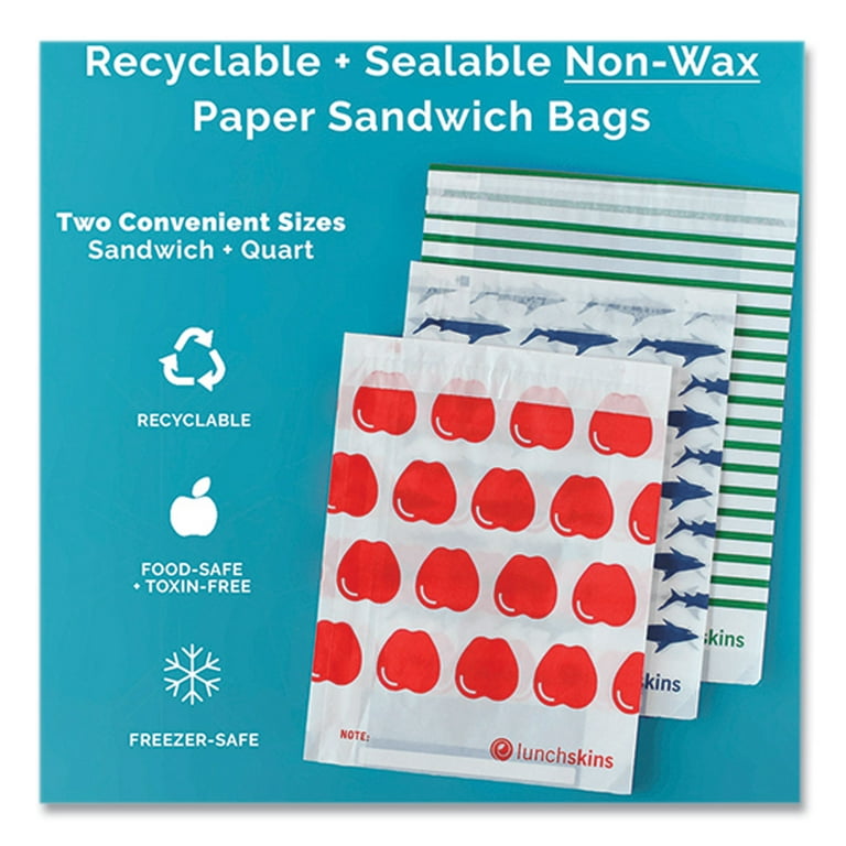 Paper Sandwich Bag, 7.1 x 2 x 9.4, White with Green Stripes, 50/Box Paper Sandwich Bag, 7.1 x 2 x 9.4, White with Green Stripes, 50/Box