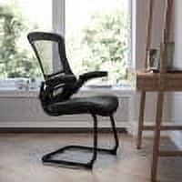 Flash Furniture - Kelista  Contemporary Mesh Side Chair - Upholstered - Black LeatherSoft