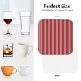 thumbnail image 6 of Naloa Stripes Red White Coasters for Set of 4 - PU Leather Coasters, Coasters for Table Cup Tea Coffee Beer, Decorative for Kitchen Homedecor (Round), 6 of 6
