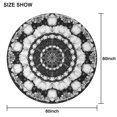 thumbnail image 6 of Black White Tie Dye Mandala Pattern Round Tablecloth 60"x60",Wrinkle Wipeable Table Cloth for Kitchen Dining Room Picnic Patio Party, 6 of 6