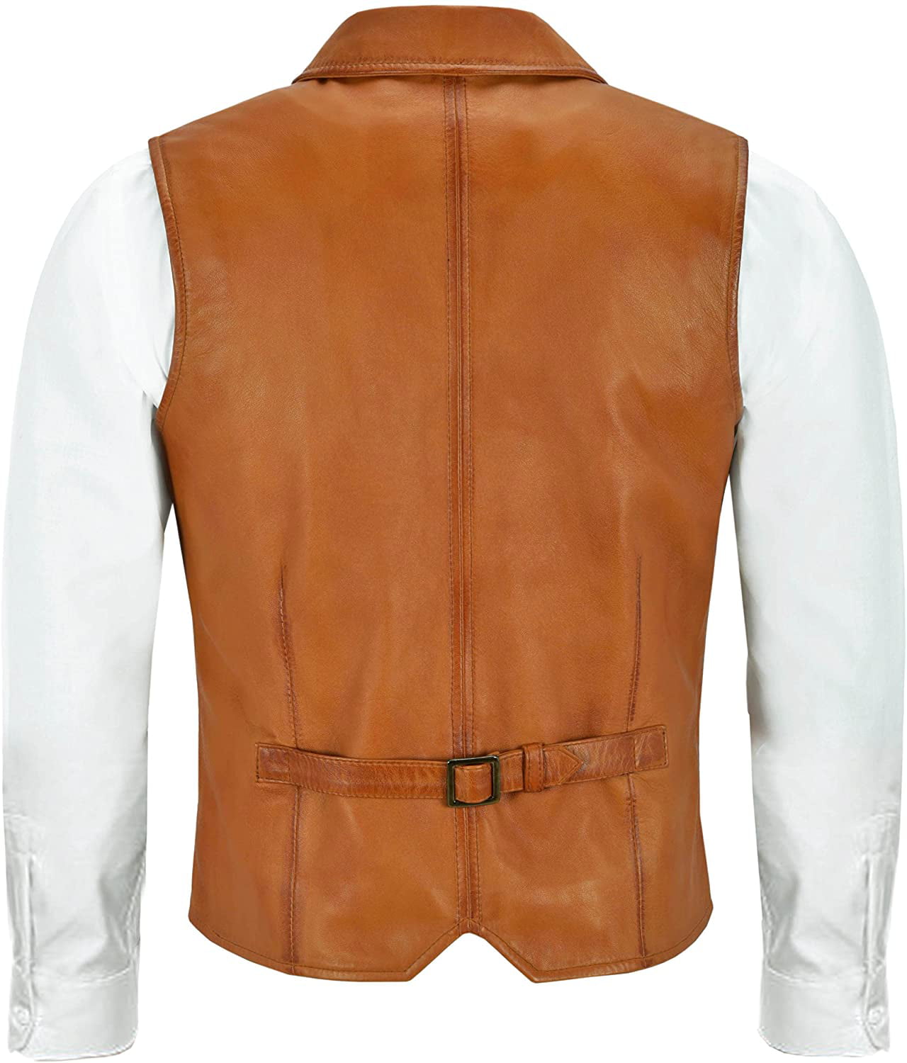 Mens Leather Waistcoat Vest Cherry Gilet Party Fashion Stylish Napa Leather Vest