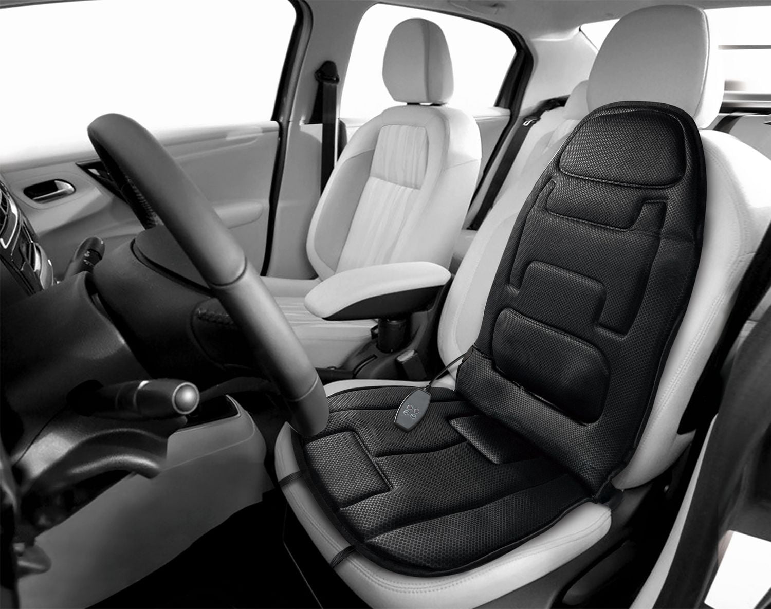 AutoDrive 12V Heated Seat Massage Cushion, Massaging seat cushion with heat