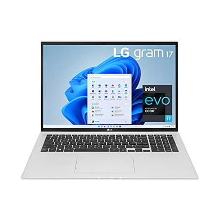 LG Gram 17Z95P Laptop 17" Ultra-Lightweight, IPS, (2560 x 1600), Intel Evo 11th gen CORE i7, 16GB RAM, 2TB SSD, Windows 11 Home, 80Wh Battery, Alexa Built-in, 2X USB-C, HDMI, USB-A - Silver (used)