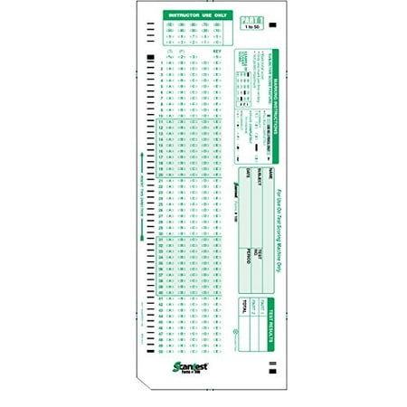 SCANTEST-100, 882 E Compatible Testing Forms (50 Sheet Pack)
