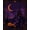 Purple, Pattern 3, variant on Design&I 8'x10' Washable Area Rug Snag-Free Purple Orange Enchanted Nighttime Whimsy Design Gothic Castle and Moon Motif for Dining Room, Large Office, Lounge
