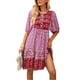 thumbnail image 2 of Sunloudy, vestido de media manga para mujer, estampado Floral Vintage, vendaje de botones, vestido bohemio de verano para vacaciones, ropa de calle de fiesta Sunloudy  S M L XL, 2 of 8
