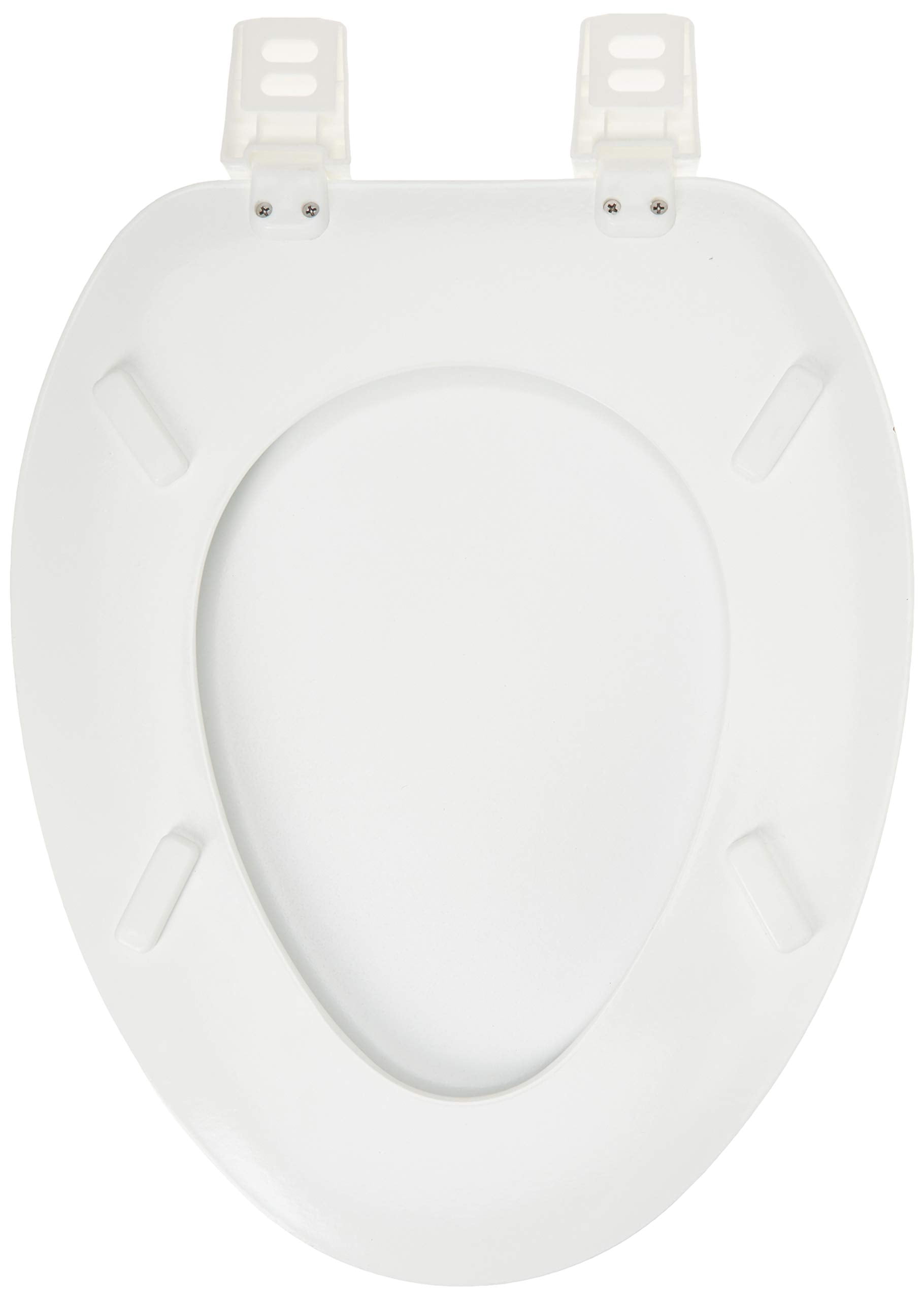 Toilet Seat With Cover, Self-Sustaining Hinge, Elongated, White 65907
