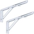 thumbnail image 1 of 2 Pcs 40cm Métal Blanc Triangle Pliage Support Support Support Support Mural, Cadeau Max, 1 of 5