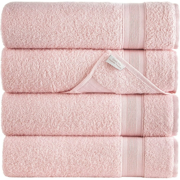Pink Bath Towels 27" x 54" QuickDry High Absorbent 100 Turkish Cotton