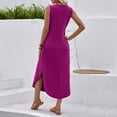 thumbnail image 5 of Taqqpue Women Maxi Dress Cotton Sleeveless V Neck Dress Beach Vacation Flowy Swing Plus Size Tank Dress Loose Fit Solid Color Sundress for Women, 5 of 10