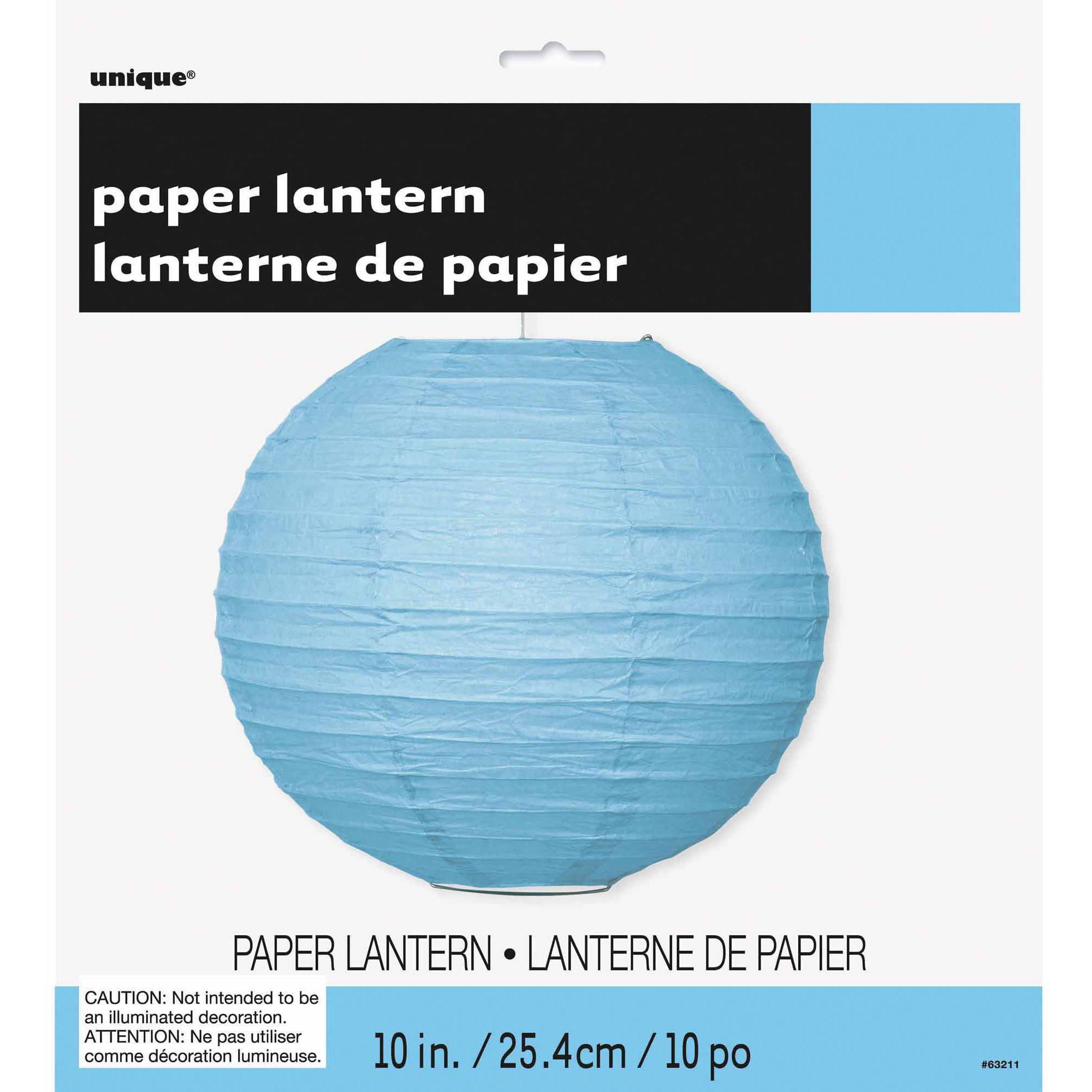 Round Paper Lantern, 10 in, Light Blue, 1ct