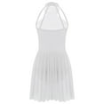 thumbnail image 4 of CHICTRY Lyrical Dance Dress for Girls Halter Rhinestone Tank Leotard Tulle Skirts Ballet Dancewear White 14, 4 of 7