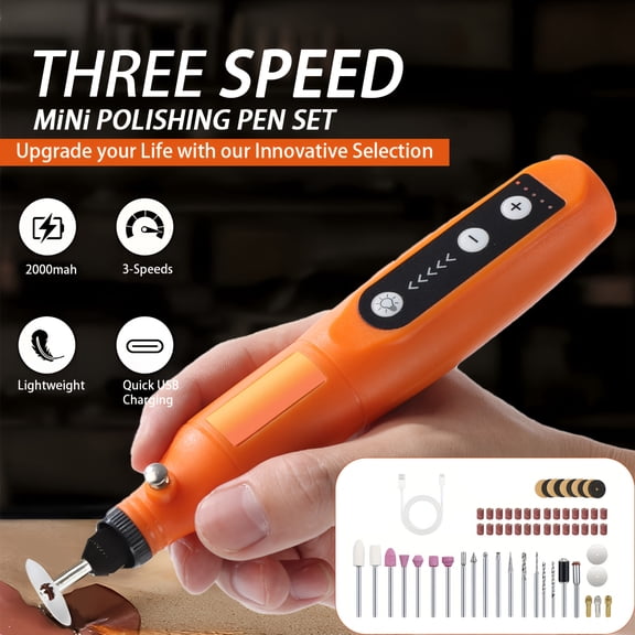 Mini Cordless Rotary Tool Kit, 5-Speed with 61 Additions for Grinding  Polishing, USB Rechargeable for Crafts, Jewelry, Woodworking